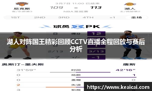 湖人对阵国王精彩回顾CCTV直播全程回放与赛后分析